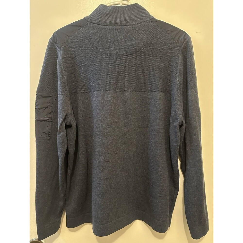 Tommy Bahama Quarter Zip Mens Large Blue Knit Long Sleeve Pullover Sweatshirt - Picture 2 of 9